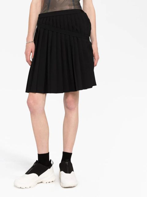 MM6 Maison Margiela asymmetric pleated miniskirt - Black