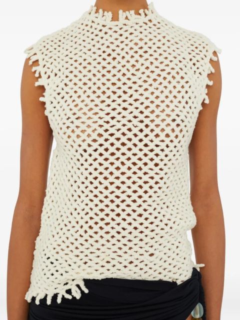 Christopher Esber Lattice knitted vest - White