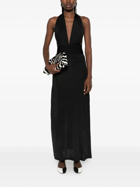 Aya Muse Zirra V-neck midi dress - Black - zdjęcie produktu nr 1