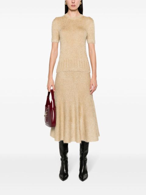 KHAITE Cadence A-line brushed skirt - Neutrals - zdjęcie produktu nr 2