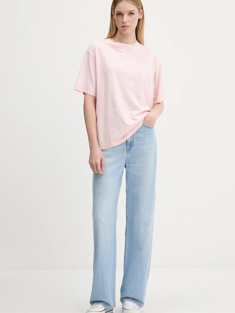 Guess Jeans t-shirt bawełniany damski kolor różowy W5YI25 K8HM0 - zdjęcie produktu nr 2