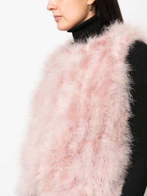 Yves Salomon feather-embellished gilet - Pink