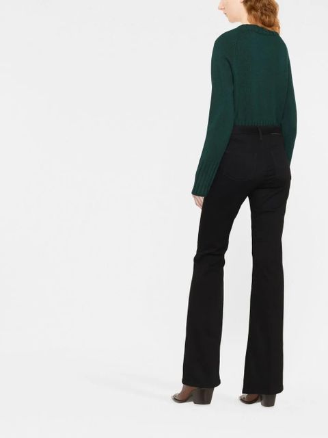 PINKO Love Birds-buckle flared trousers - Black