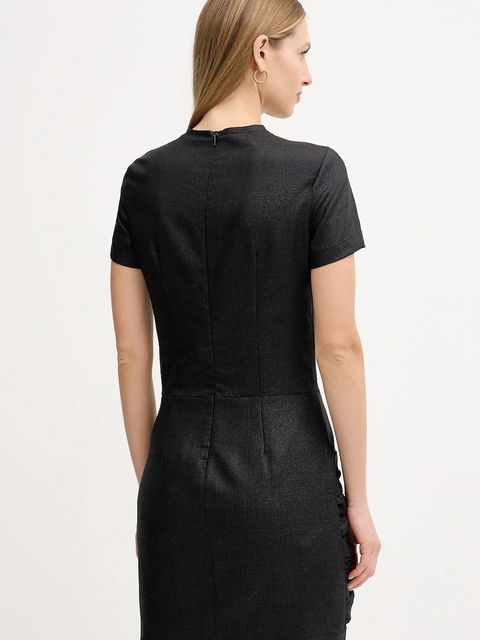 Pinko sukienka z dodatkiem wełny kolor czarny mini dopasowana 106143 A305