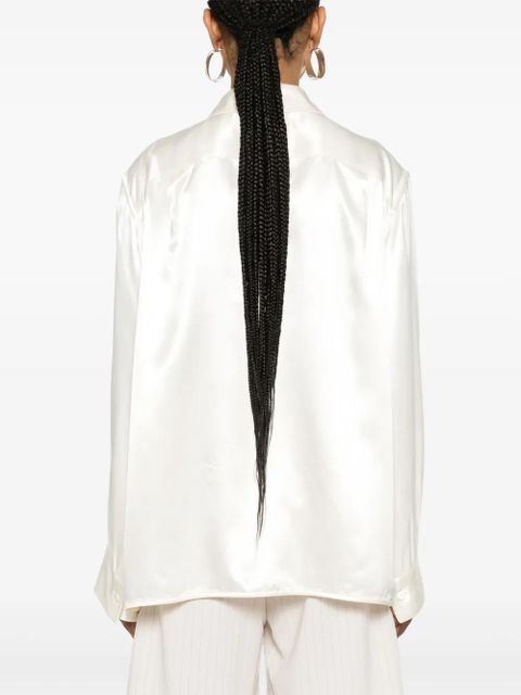Jil Sander logo-appliqué drop-shoulder shirt - Neutrals