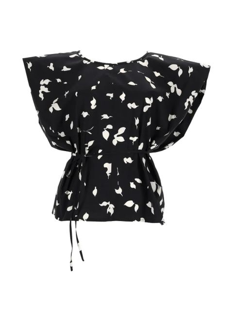 Alysi leaf-print blouse - Black - zdjęcie produktu nr 1