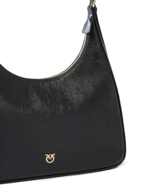 PINKO Love Birds grained-leather shoulder bag - Black
