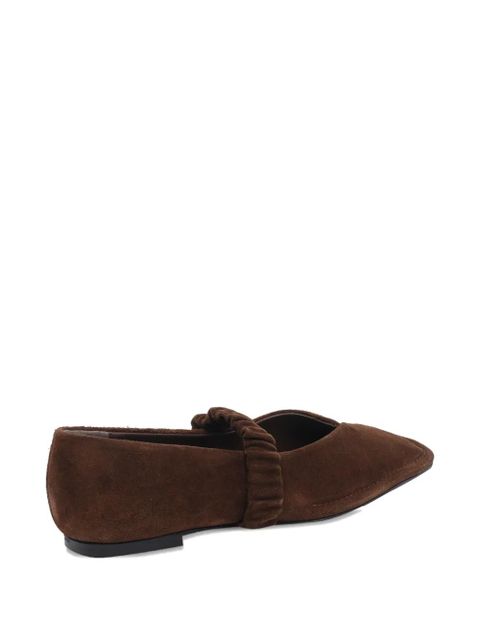 ALOHAS square-toe ruched ballet flats - Brown