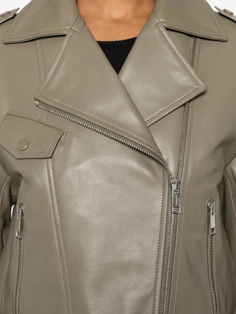 Yves Salomon zip-fastening lambskin jacket - Green