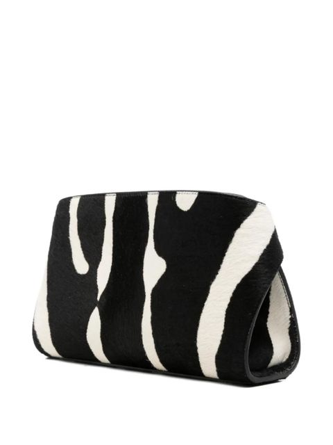 Ferragamo Hug zebra-print clutch bag - Black