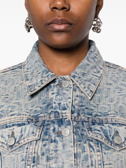 Acne Studios monogram-jacquard denim jacket - Blue - zdjęcie produktu nr 2