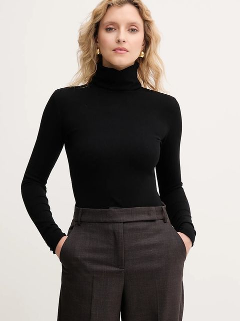 MAX&Co. sweter damski kolor czarny lekki z golfem 2518361054200 - zdjęcie produktu nr 1