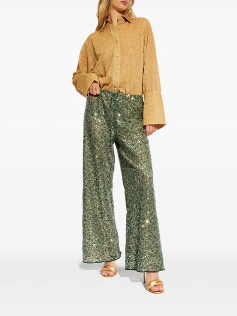 Oséree sequinned wide-leg trousers - Green - zdjęcie produktu nr 2