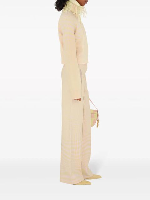 Burberry houndstooth-jacquard wool-blend trousers - Neutrals