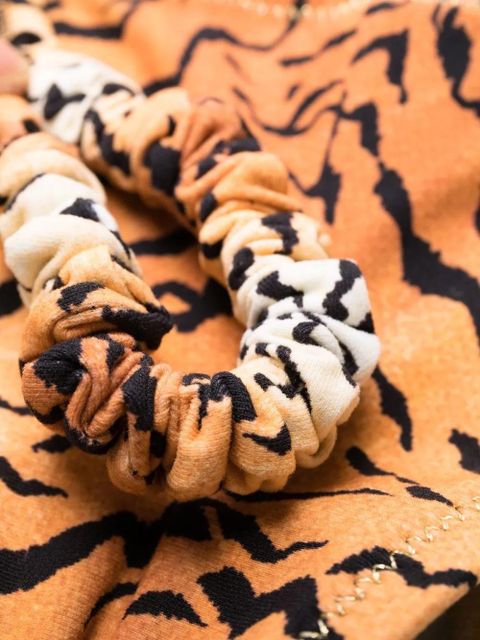 Reina Olga Scrunchie tiger-print bikini - Orange