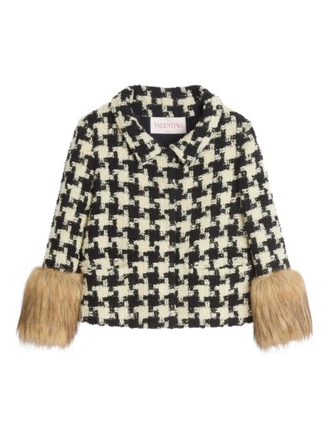 Valentino Garavani houndstooth tweed jacket - Neutrals