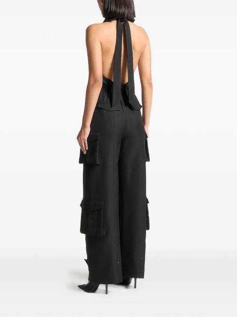 Manière De Voir halterneck cargo jumpsuit - Black
