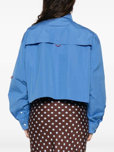 Miu Miu logo-embroidered shirt - Blue