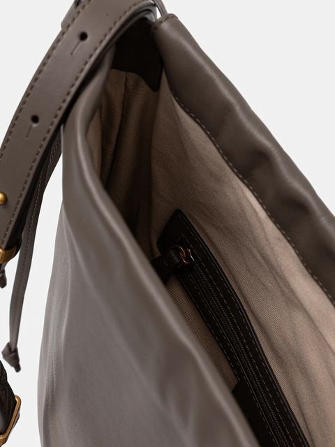 Pinko torebka skórzana kolor szary 104359 A0QO