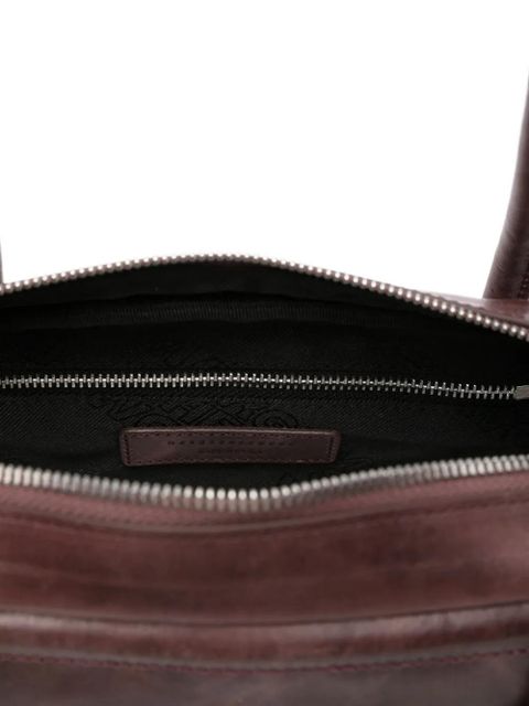 Marge Sherwood embossed-logo leather shoulder bag - Red