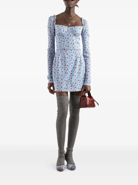 Dolce & Gabbana long-sleeve floral dress - Blue - zdjęcie produktu nr 2