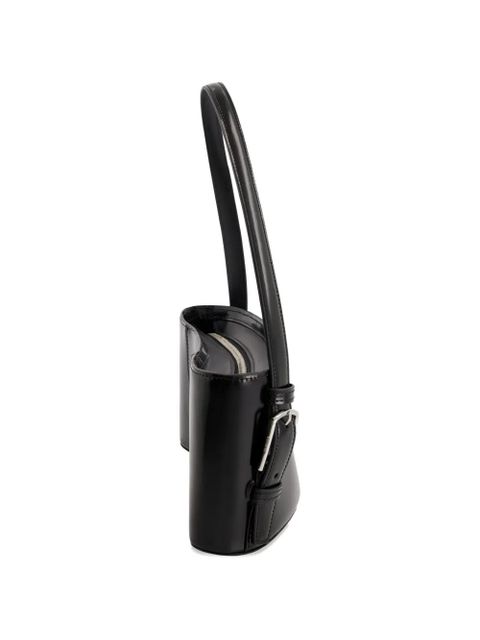 Coperni Ergonomic buckle-detail leather shoulder bag - Black