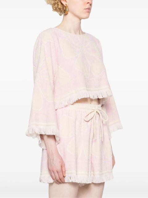 ZIMMERMANN Pop towelling cropped top - Pink