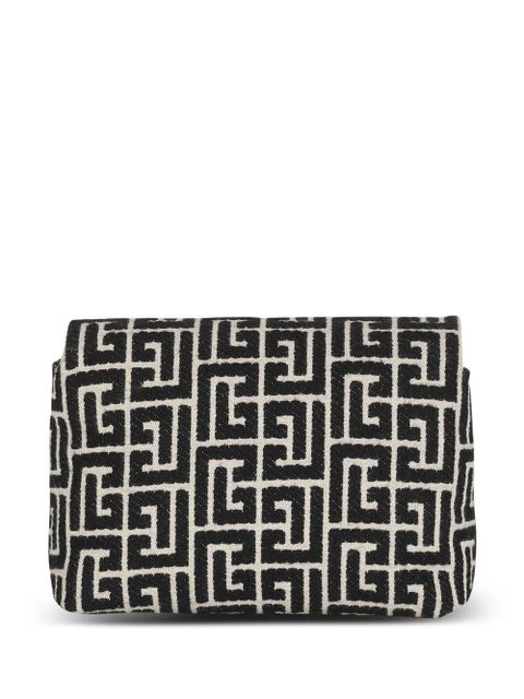 Balmain 1945 Soft jacquard monogram shoulder bag - Black