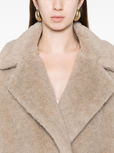 Max Mara wide lapel double-breasted short coat - Neutrals