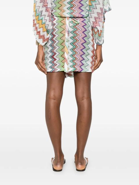Missoni zigzag-pattern mini skirt - White