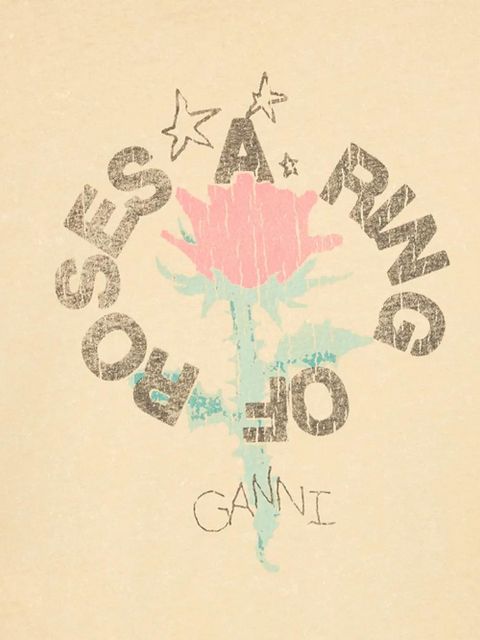 GANNI floral-print round-neck T-shirt - Neutrals - zdjęcie produktu nr 2