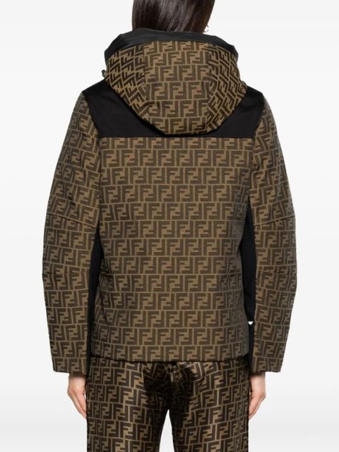 FENDI FF-jacquard canvas ski jacket - Brown