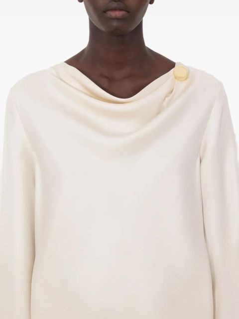 LouLou de Saison Zoya draped midi dress - Neutrals - zdjęcie produktu nr 2