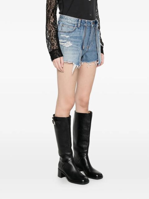 Alexander Wang ripped zip shorts - Blue