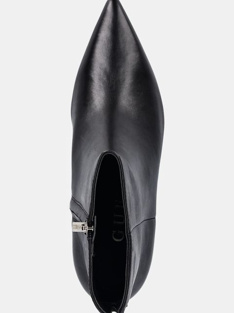 Guess botki skórzane HALISA damskie kolor czarny na słupku FLFHAL LEA10