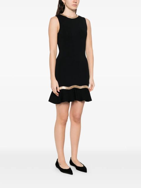 SANDRO ruffled-hem knitted dress - Black