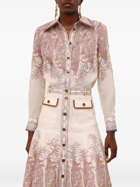 ZIMMERMANN Alchemy paisley-print ramie shirt - Neutrals
