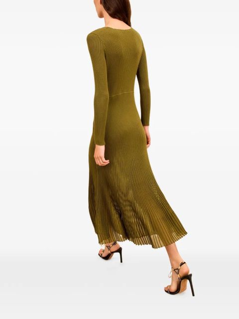 Ulla Johnson Zeda V-neck ribbed-knit midi dress - Green