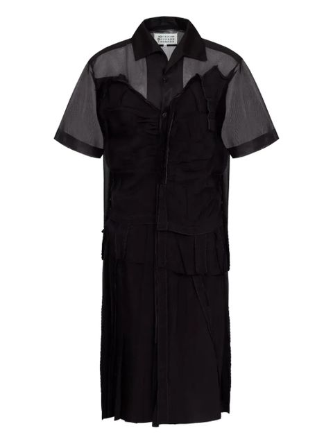 Maison Margiela layered pleated midi dress - Black - zdjęcie produktu nr 1