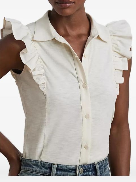 Lauren Ralph Lauren ruffle-trimmed sleeveless shirt - White