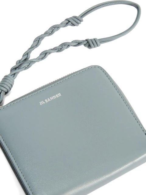 Jil Sander Tangle leather card holder - Grey