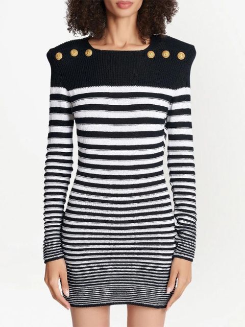 Balmain button-detail mini dress - Black