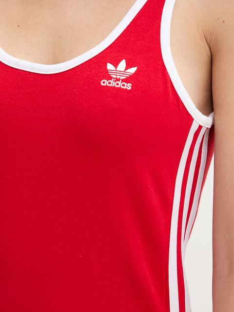 adidas Originals sukienka 3S TANK DRESS kolor czerwony maxi dopasowana JD4620
