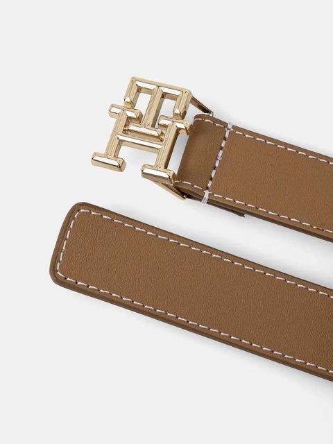 Tommy Hilfiger pasek skórzany damski kolor beżowy AW0AW17248 - zdjęcie produktu nr 2