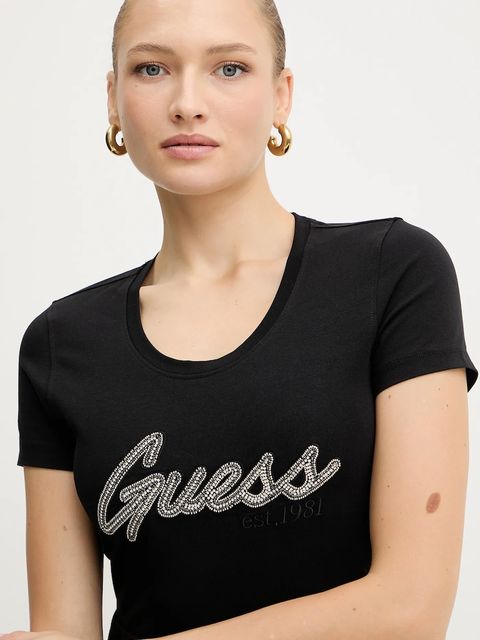 Guess t-shirt damski kolor czarny W5YI16 J1314
