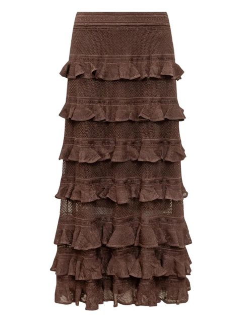 ZIMMERMANN tiered ruffle skirt - Brown - zdjęcie produktu nr 2