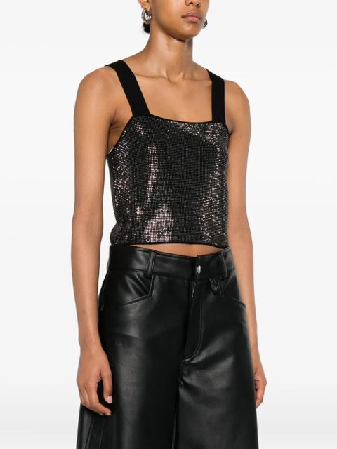 Maje rhinestone-embellished top - Black