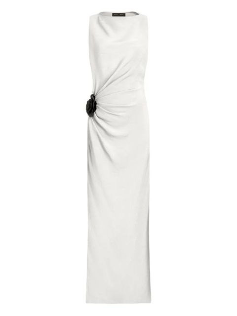 Proenza Schouler rose-embellished draped maxi evening dress - White - zdjęcie produktu nr 1