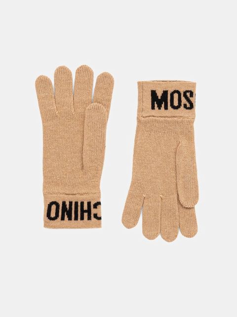 Moschino rękawiczki z wełną kolor brązowy M2357 65232 - zdjęcie produktu nr 1