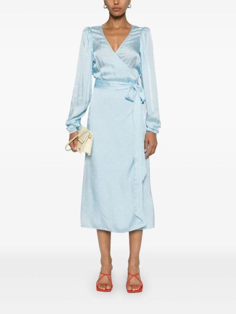 ROTATE BIRGER CHRISTENSEN polka-dot wrap dress - Blue - zdjęcie produktu nr 2